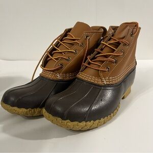 L.L. Bean Brown and Black Lace Up Bean Boots size 7M Made in USA